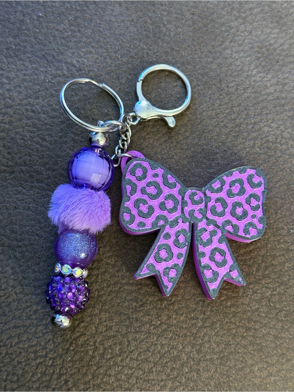 Purple Bow Keychain